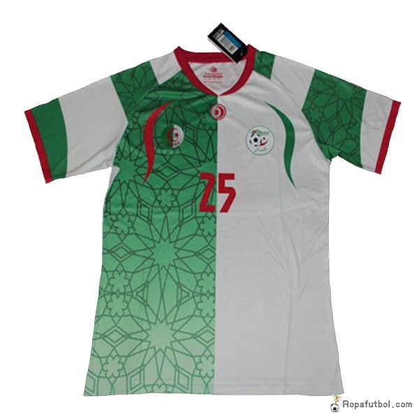 Camiseta Argelia Replica Primera Ropa 2017 Blanco Verde